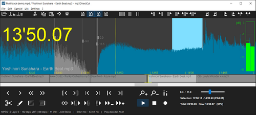 mp3DirectCut - Fast MP3 and AAC cutter and MP3 recorder